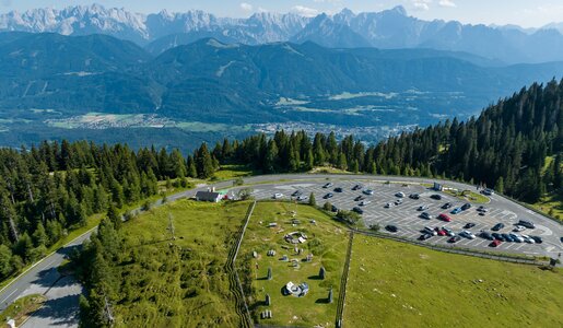 Rosstratte Parkplatz Luftaufnahme | © villacher-alpenstrasse.st/Stabentheiner